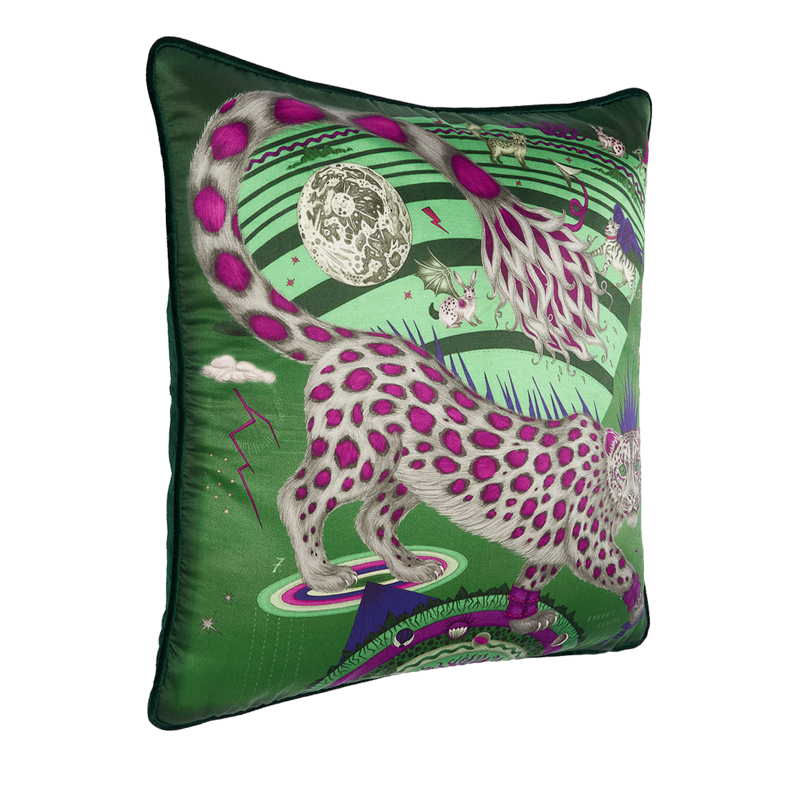 Snow Leopard Silk Cushion