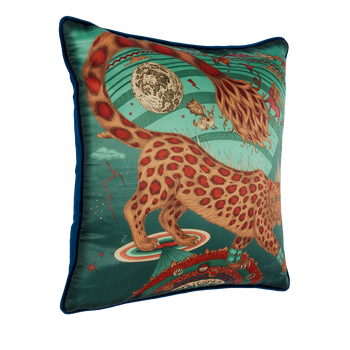 Snow Leopard Silk Cushion