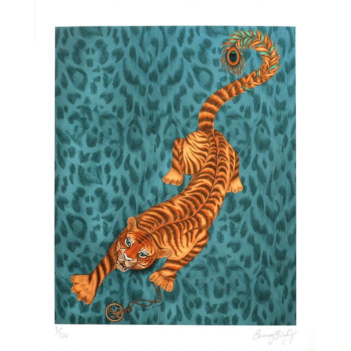 Tigris Fine Art Print - Teal