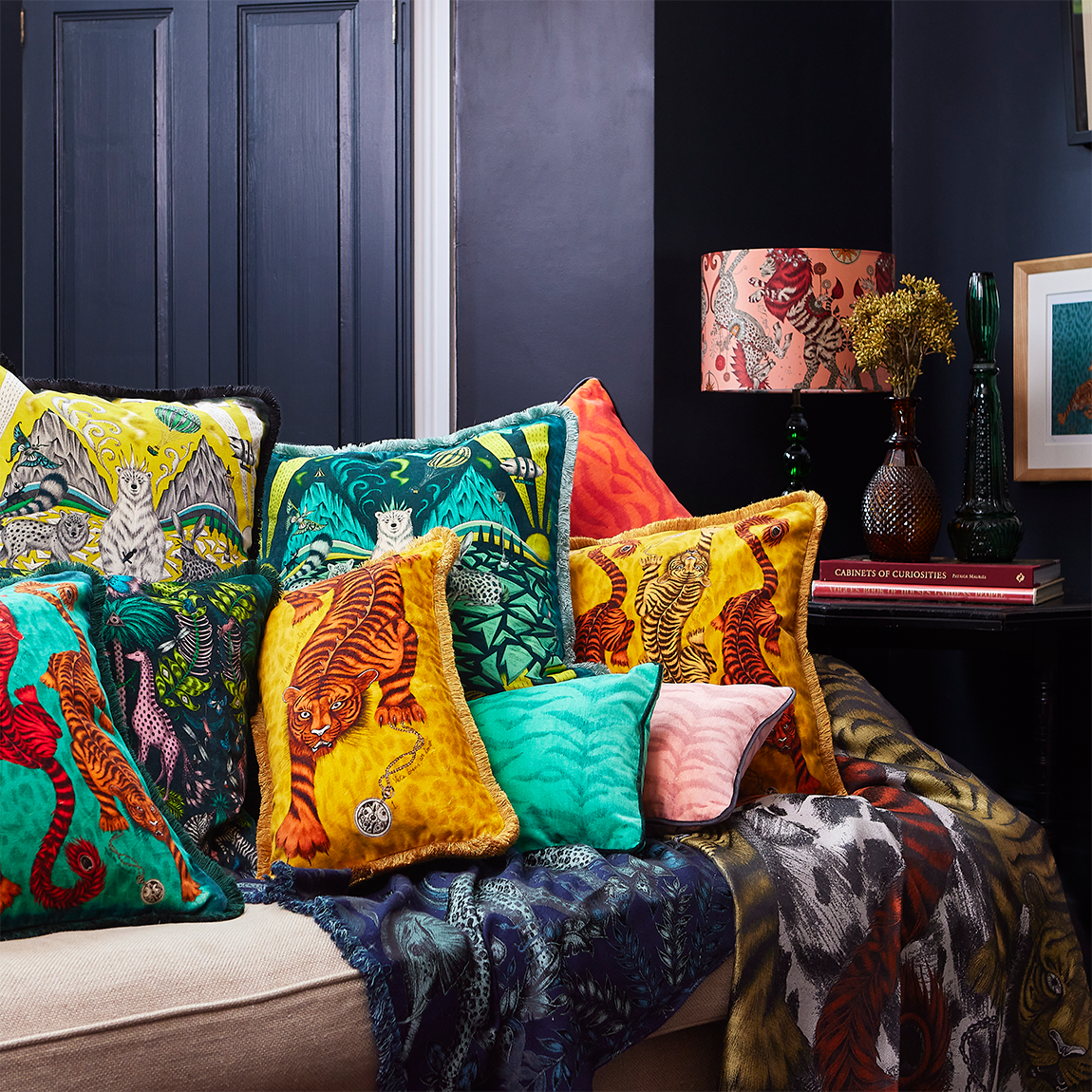 Emma J Shipley Tigris Luxury Velvet Cushion