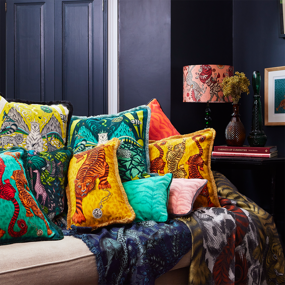 Gold | The Tigris Bolster cushion is the perfect addition piece for any maximalist home interior designed by Emma J Shipley in London UK