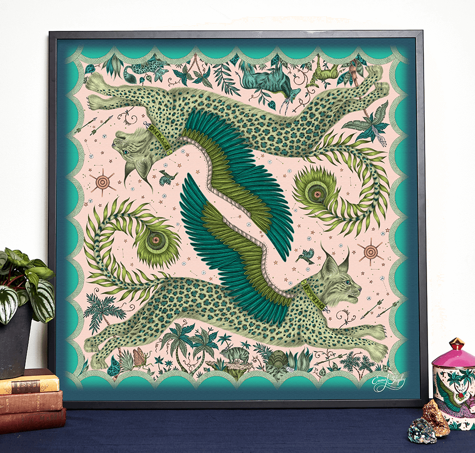Lynx Framed Silk Artwork