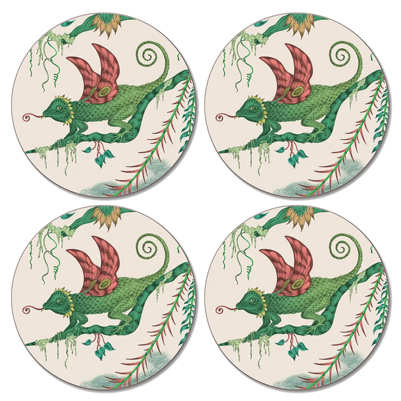 Ivory | 4 |  Image of Quetzal Coasters inspired by Costa Rica's cloud forest designed by Emma J Shipley in London
